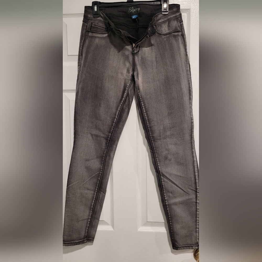 washed stretch skinny jeans, size 13, fits US 10